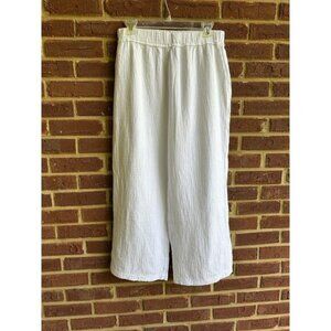 NWOT Bobi Wide Leg Beach Gauze Crepe Cotton Pant in White size Medium